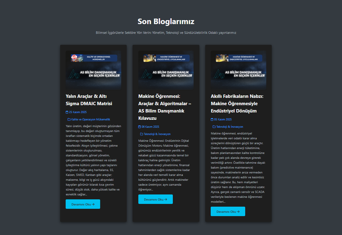 Blog Sayfası Ekran Görüntüsü